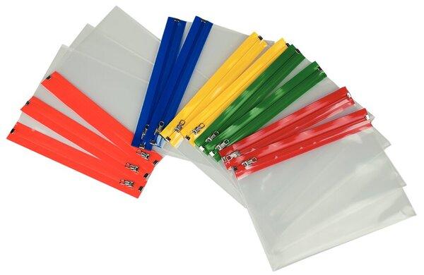 Produktbild Rumold Gleitverschlussbeutel, DIN A4, PE, farbige Zip-Leiste, Beutel farblos, 15 Stück (A4, 15x)