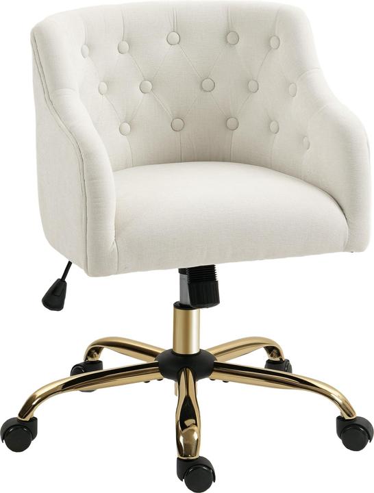 Homcom Bürostuhl Polyester, Schaumstoff Beige
