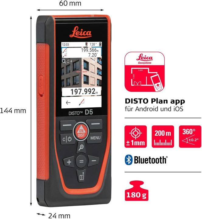 Actual product image Leica Geosystems Disto D5 (200 m, 635 nm, Laser range finder)