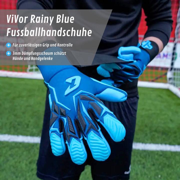 Produktbild Catch & Keep Fussballhandschuhe ViVor Rainy Blue Gr. 10 Torwart Goalie Handschuhe (10)