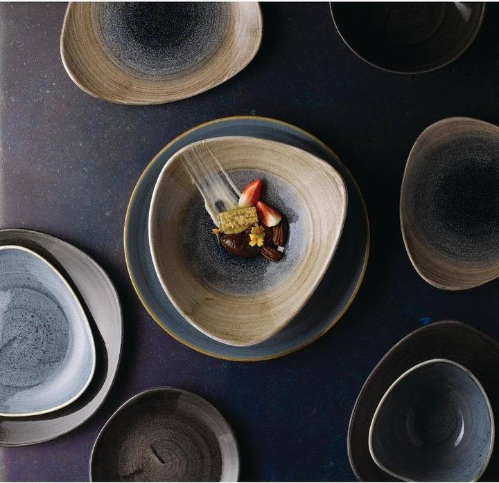 Actual product image Churchill Stonecast Aqueous Bayou Triangle plate deep 18.5cm (1 x, 18.50 cm)