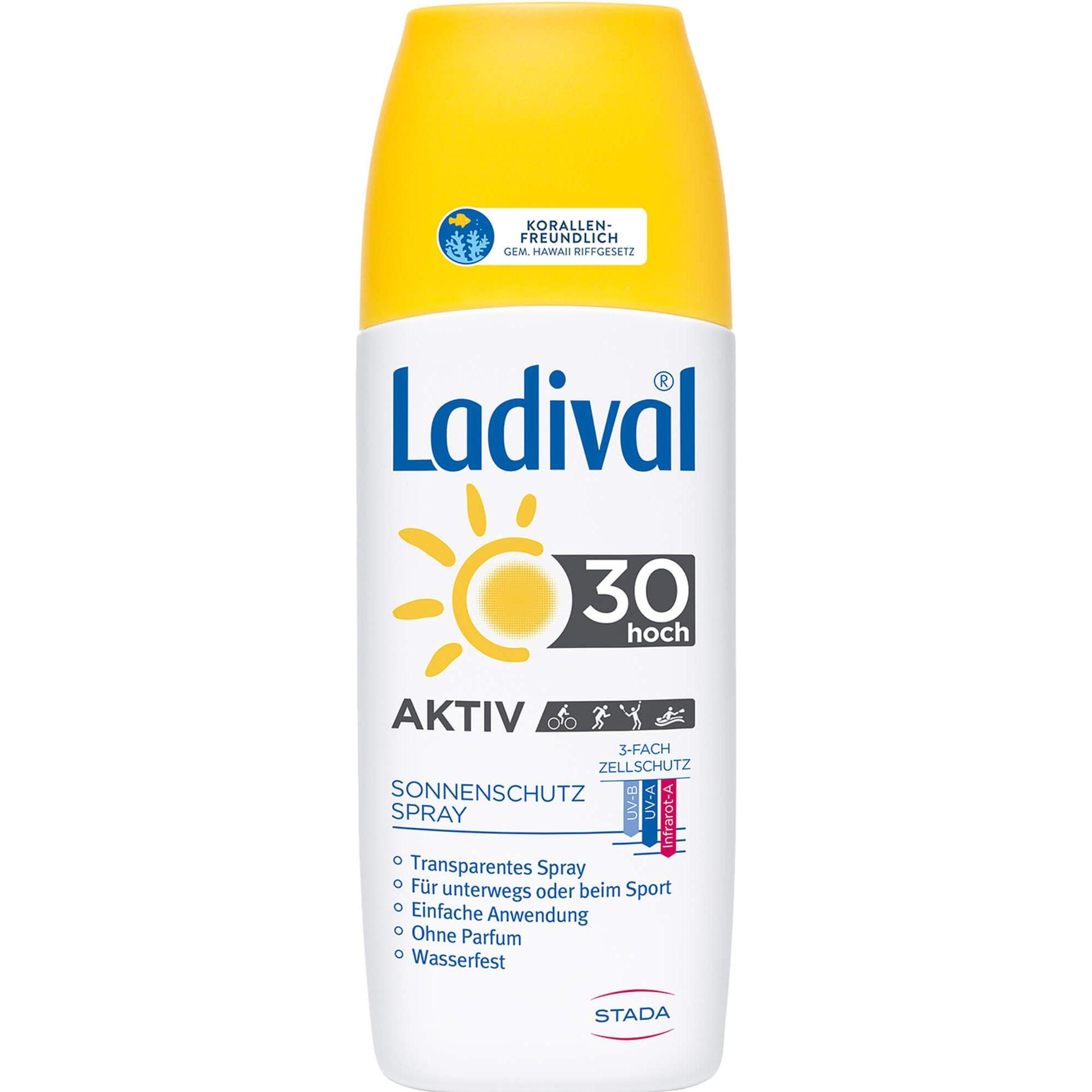 Ladival, Sonnencreme, Aktiv LSF 30 Sonnenschutz-Spray, 150 ml Lösung (Sonnenspray, SPF 30, 150 ml)