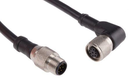Produktbild RS PRO M12 male-M12 Female Angled,8W, 8 Core 2m