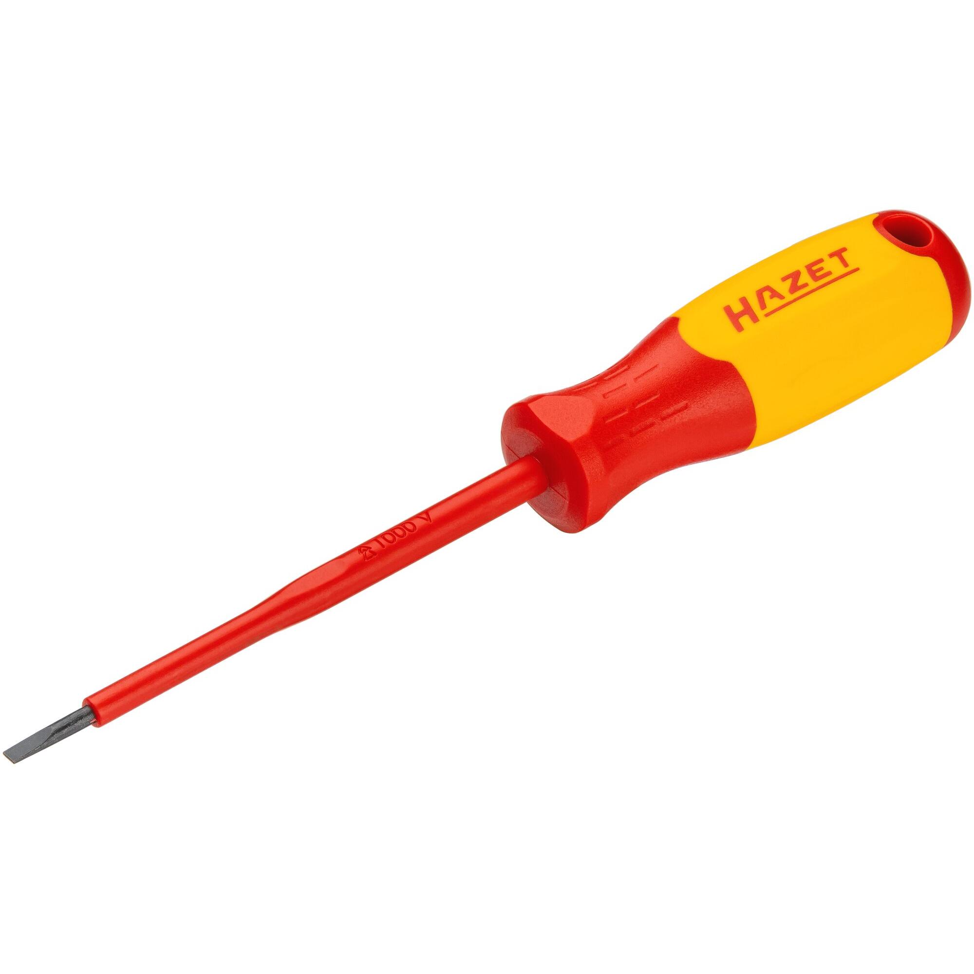 HAZET, Schraubenzieher, Elektriker-Schraubendreher ∙ schutzisoliert 811KV-30 ∙ Schlitz Profil ∙ SW 0,5 x 3 mm