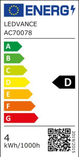 Etichetta energetica Osram LED Leuchtmittel LED Retrofit CLASSIC B 3.4W 827 Frosted E14 Warm weiss 4099854469053 (E14, 470 lm, 2x)