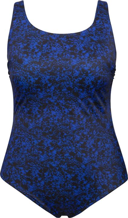 Image du produit Ulla Popken Maillot de bain sans bonnets souples, motif et fronces (62)
