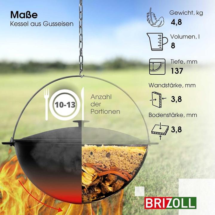 Actual product image Cheffinger Schwenktopf Kazan mit Deckel & Schaumkelle