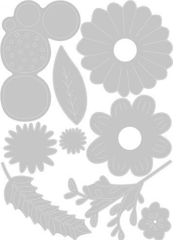 Actual product image Sizzix Thinlits Die Set 9PK - Bold Flowers