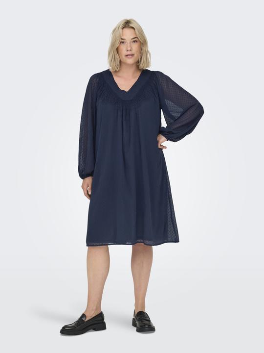 Produktbild Only Normal geschnitten V-Ausschnitt Elastische Bündchen Midikleid Kleid (42)