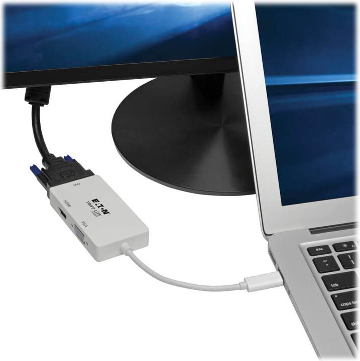 Actual product image Eaton USB-C Multiport Adapter M/3xF - 4K HDMI DVI VGA HDCP White (USB 3.1, 15.24 cm)