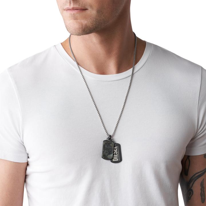 Actual product image Diesel double dog tags (Stainless steel, 65 cm)