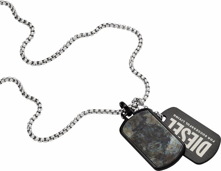 Actual product image Diesel double dog tags (Stainless steel, 65 cm)