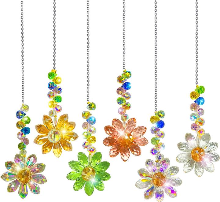 Productafbeelding Alopini Suncatcher kristal raam, 6 stuks zon kralen hanger decoratie, raamdecoratie opknoping