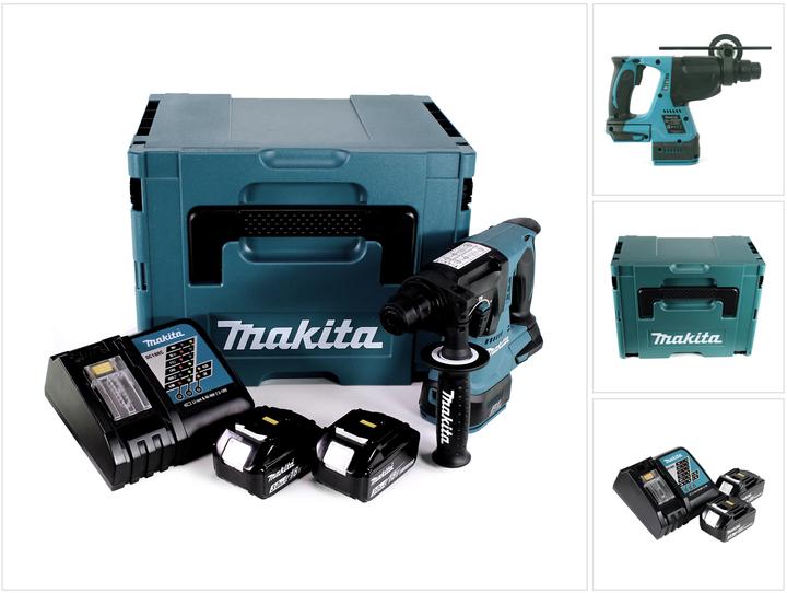 Actual product image Makita DHR 242 RFJ cordless hammer drill 18V 2,0J SDS-plus Brushless + 2x battery 3,0Ah + charger + Makpac