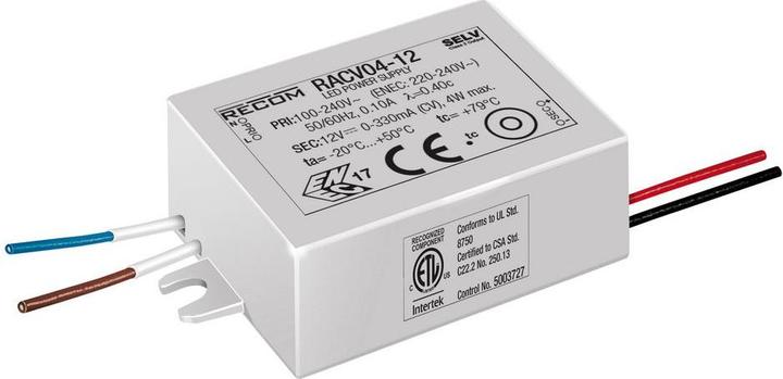 Produktbild Recom LED Driver CV 4W 12V Low Profile