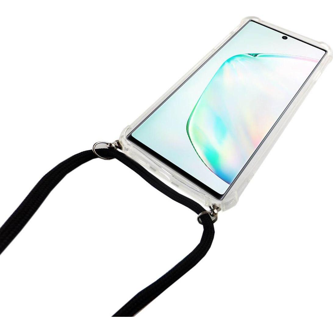 Thumbnail - König Design Handykette für Samsung Galaxy Note 10 Hülle Band zum umhängen mit Kordel Schwarz, Handykette, Transparent