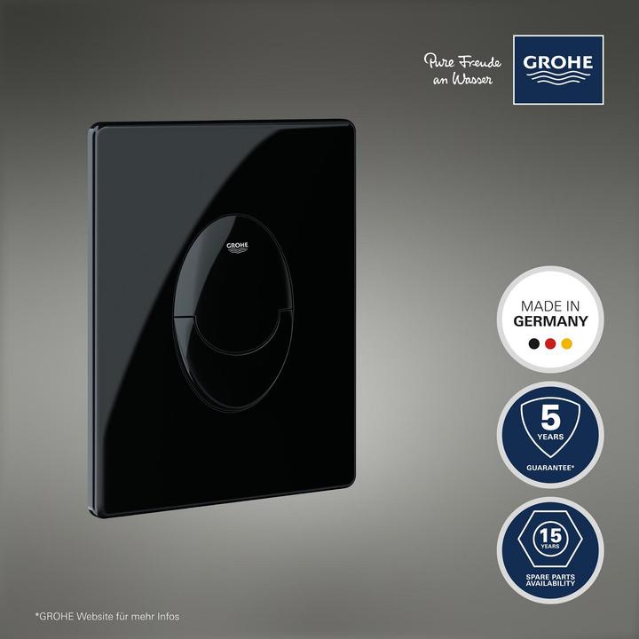 Produktbild Grohe Start Abdeckplatte, 2-Mengen und Start-Stopp-Betätigung, senkrechte Montage, wassersparend, Glossy S