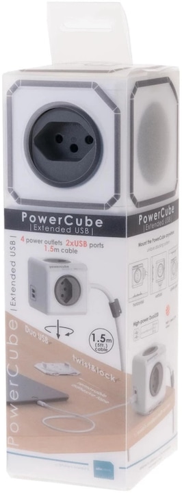 Produktbild Allocacoc PowerCube Extended USB S+ (4 x, Typ 13, USB-A, 1.50 m)