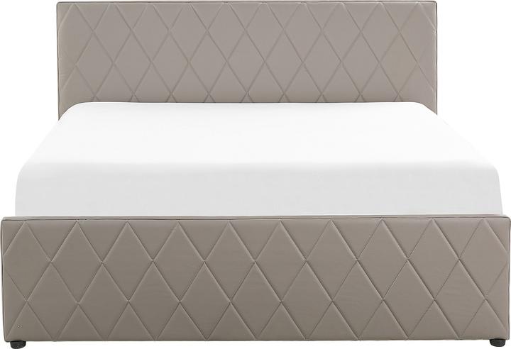 Produktbild Beliani Bett Kunstleder taupe Lattenrost Bettkasten hochklappbar 160 x 200 cm ROCHEFORT (160 x 200 cm)
