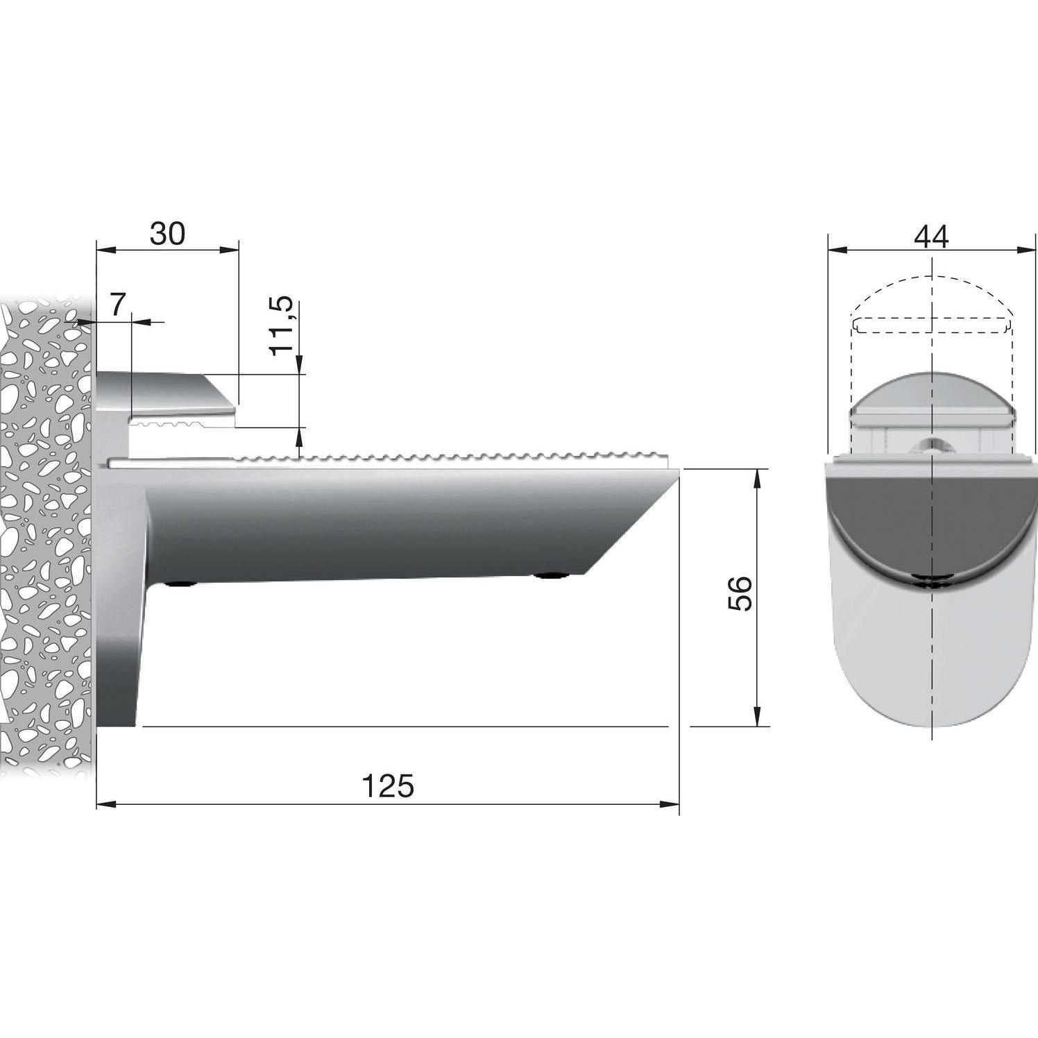 Thumbnail - Italiana Ferramenta, Regalträger, Tablar-Klemmträger Kaiman Glasbodenträger für 7-41 mm Glas, ZN Edelstahl-Effekt