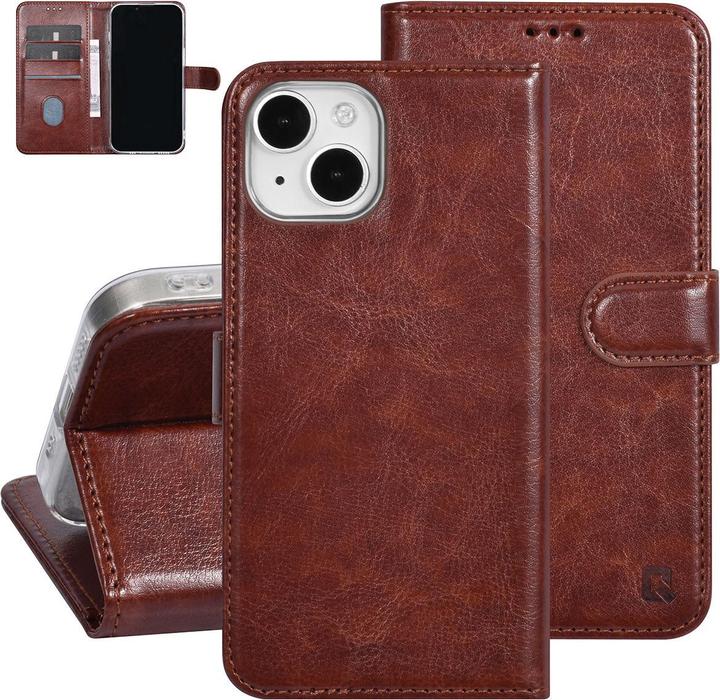 UNIQ Accessory Hülle iPhone 15 - Book Case Kunstleder braun No.705 (Apple iPhone 15)