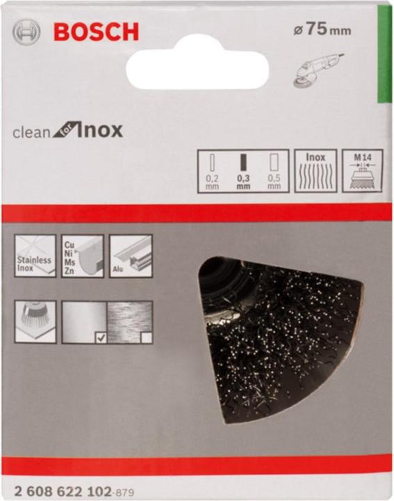 Produktbild Bosch Professional Zubehör PRO Stainless Steel clean Topfbürste, 75 x 0,3 mm, Gewinde