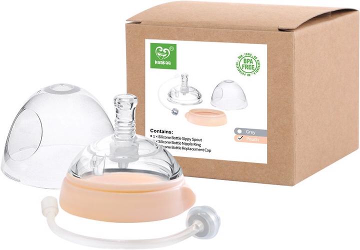 Immagine prodotto Haakaa Set di tappi per bottiglie con cannuccia automatica Generation 3 - Pesca