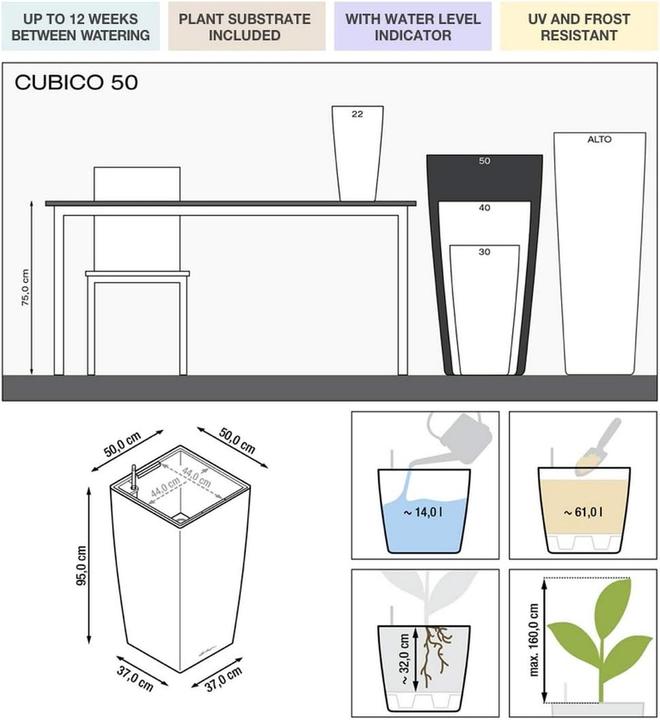 Produktbild Lechuza Cubico (50 cm)