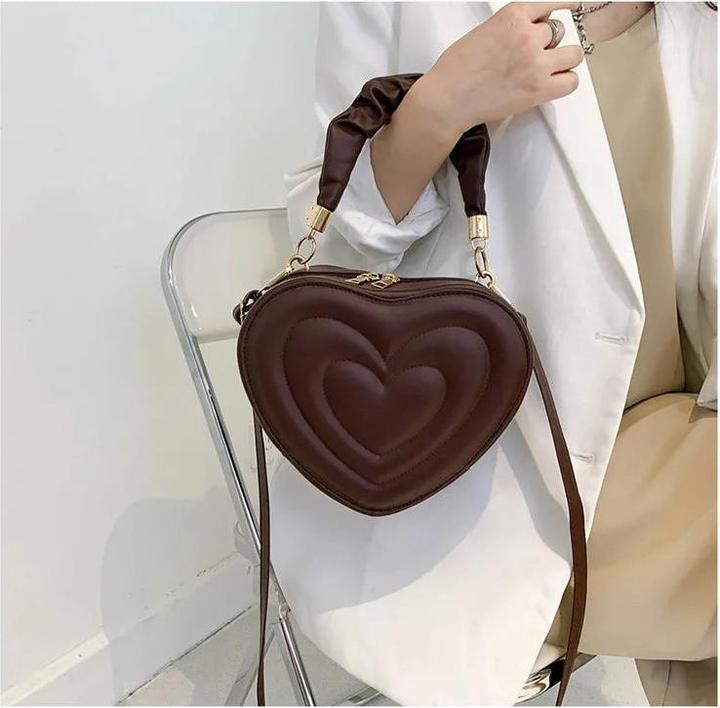 Produktbild Only-Bags.Store Love Heart Shape Umhängetasche Small Handbags Designer Crossbody Bags Solid Pu Leather Top Handle