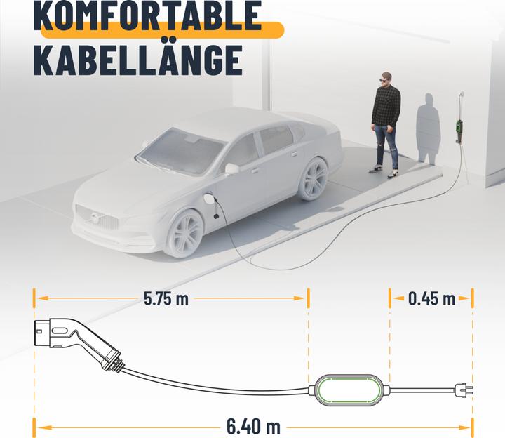 Actual product image Absina EV charging cable (CEE 7/7, 3.70 kW, 16 A, 6 m)