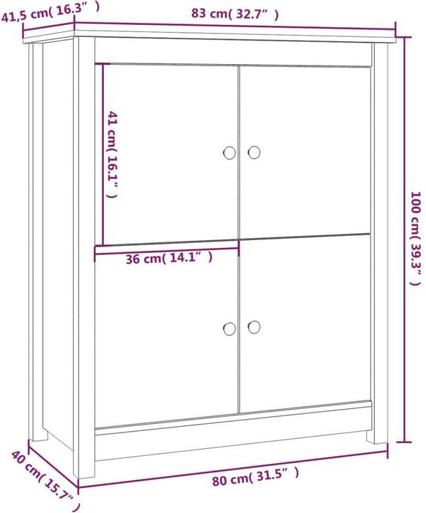 Produktbild VidaXL Wren (83 x 41.5 x 100 cm)