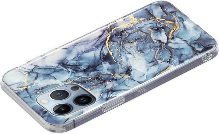 Actual product image Cover-Discount iPhone 15 Pro - Silicone Rubber Case Grey Marble (Apple iPhone 15 Pro)