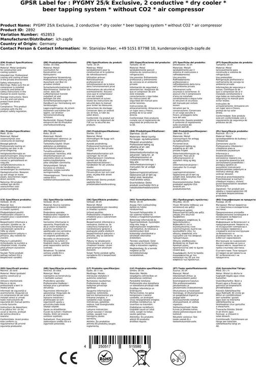 Immagine prodotto Ich-zapfe Bierzapfanlage Pygmy 25/K