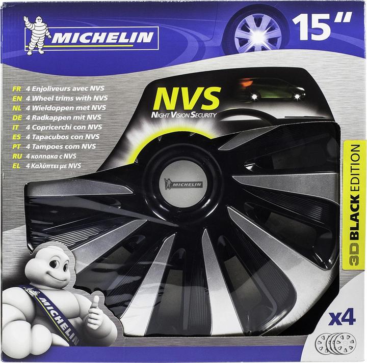 Immagine prodotto Michelin 9122, 38,1 cm (15"), Acrilonitrile butadiene stirene (ABS), Nero, Argento, Qualsiasi marca, Windo (4 pz., 15")