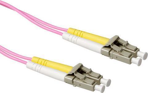 Produktbild ACT 0.5 meter LSZH Multimode 50/125 OM4 fiber patch cable duplex with LC connectors (CAT7, 0.50 m)