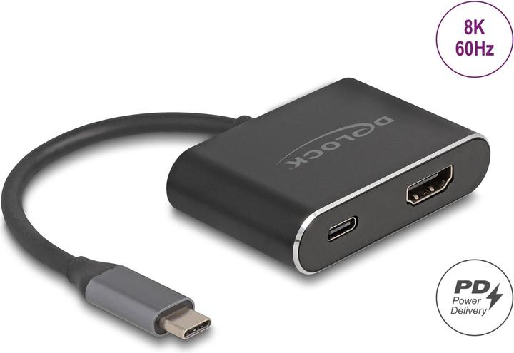 Produktbild Delock USB Type-C™ Adapter zu HDMI (DP Alt Mode) 8K mit HDR und Power Delivery 100 W (USB Typ-C, 15 cm)