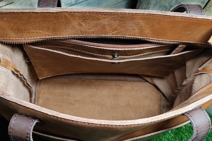 Image du produit Only-Bags.Store Grand sac fourre-tout en cuir, sac de travail pour ordinateur portable, sac à main en cuir, sac à
