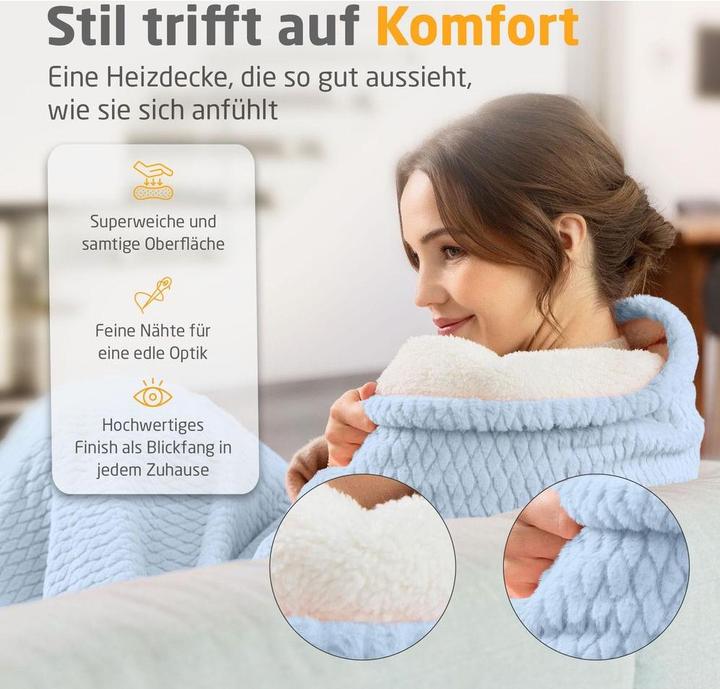 Productafbeelding Medisana HB 415 Kuschelheizdecke jeansblau (180 x 130 cm)