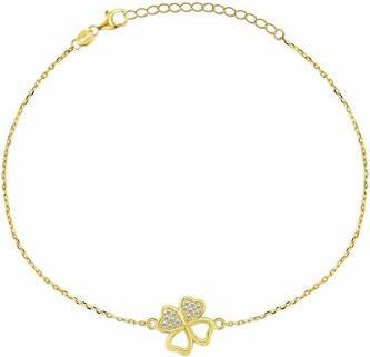 Brilio Silver - Gold-plated bracelet Four-leaf clover with zircons BRC69Y