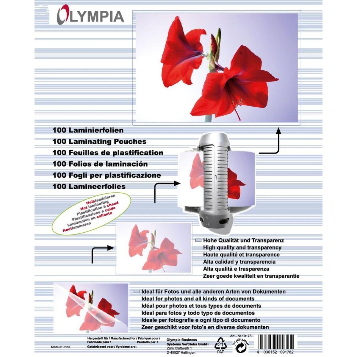 Thumbnail - Olympia, Laminierfolie, Laminierfolien (A6, 100 Stück, 125 µm)