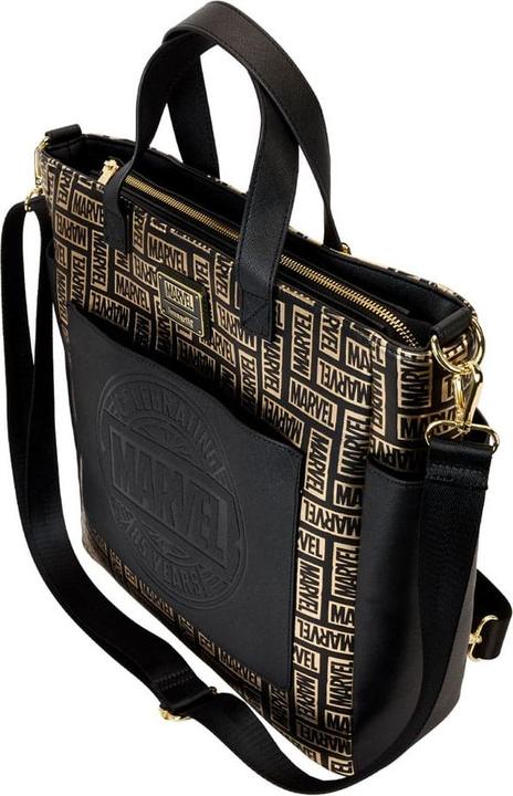 Actual product image Loungefly Marvel by backpack and carrier bag logo