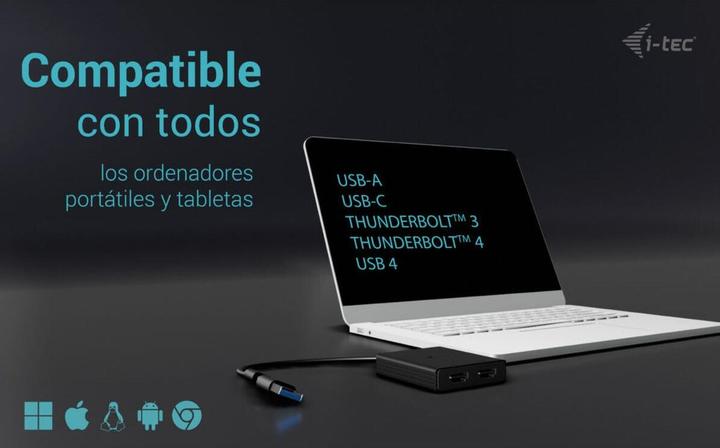 Produktbild i-tec Cadual4khdmi (HDMI, USB Typ-C, USB-A, 27 cm)