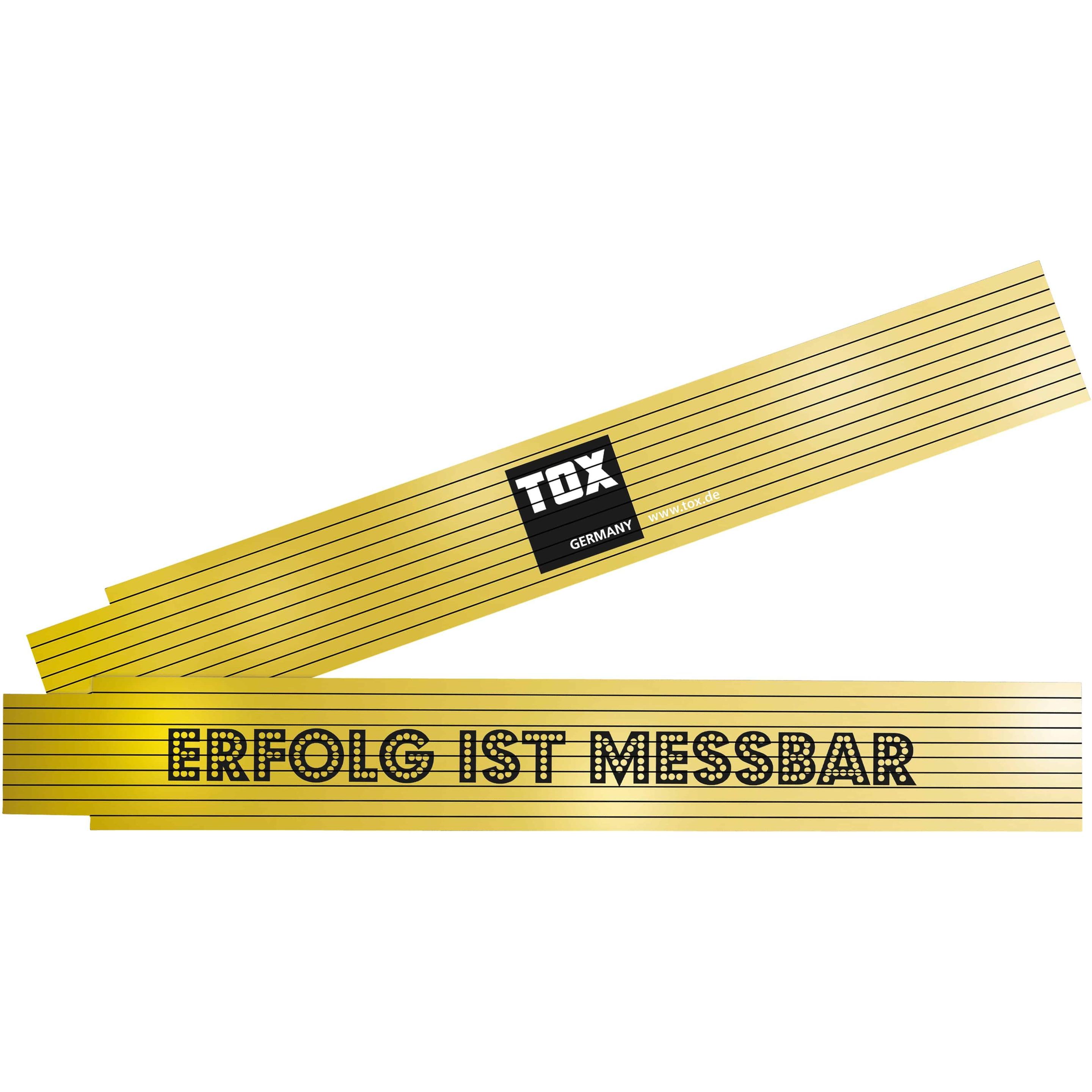 Tox, Längenmesswerkzeug, Doppelmeter «Erfolg ist Messbar», 2 m (cm, mm)