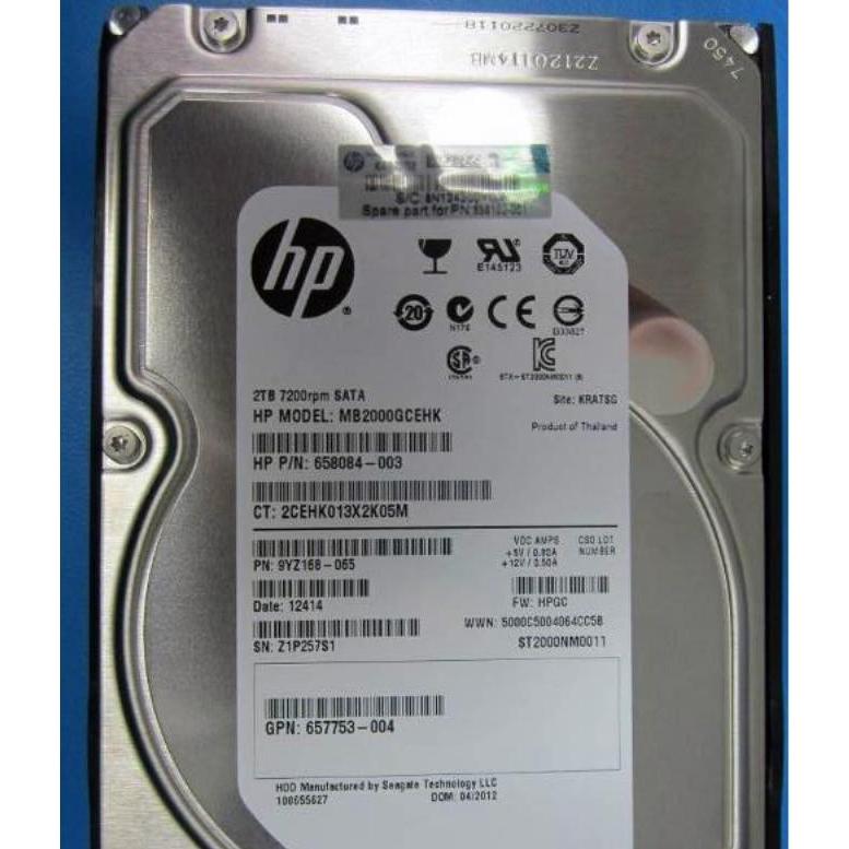 HPE 2TB 6G SATA 7.2k 3.5in SC MDL (2 TB, 3.5"), Festplatte