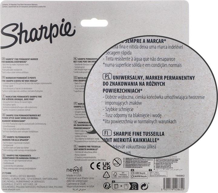 Produktbild Sharpie Marker Fein Rundspitze F (Grau, 1 mm, 24 x)