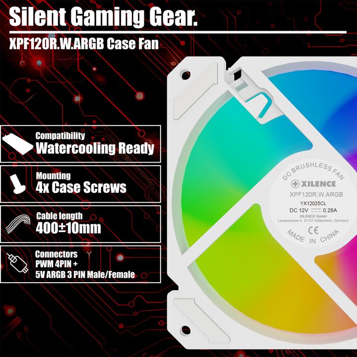 Image du produit Xilence Lüfter 120*120 Performance A+ REVERSE ARGB weiss (120 mm, 1 x)