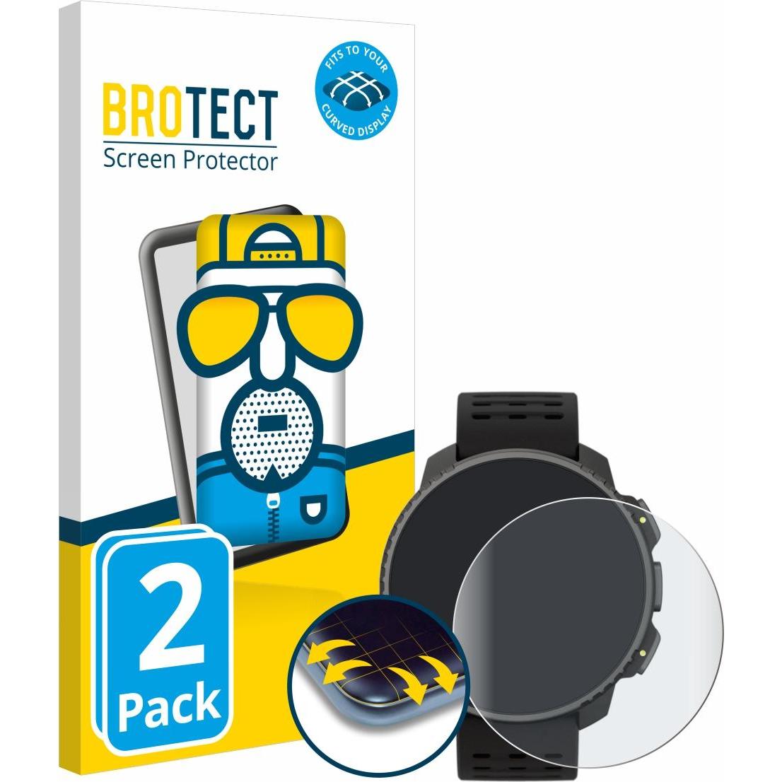 BROTECT Full-Screen Displayschutz Matt, Smartwatch Schutzfolie, Schwarz