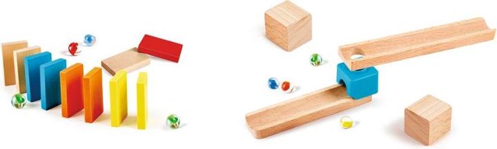 Actual product image Hape Fast marble run with dominoes
