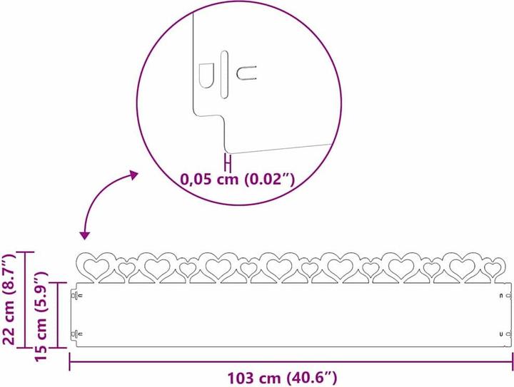 Produktbild vidaXL Rasenkanten (103 cm)