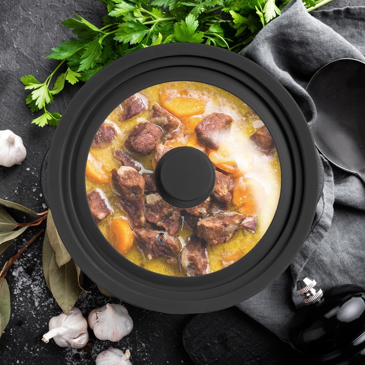 Actual product image Relaxdays Saucepan Lid Universal, Glass Cover (26 cm, Glass)